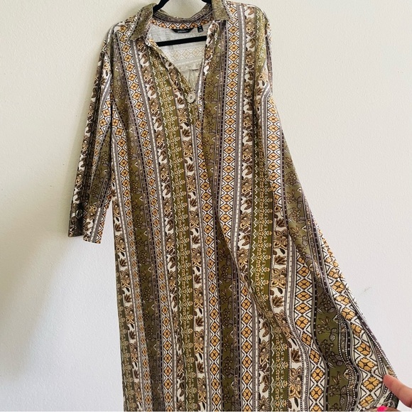 Mlle Gabrielie woman’s 3X Patterned Long Sleeve midi Dress casual modern gmacore - Picture 7 of 9